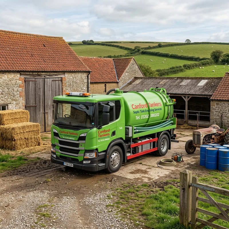 Canford Drains tanker at a rural property